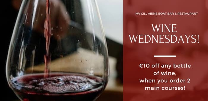 Wine Wednesdays on the MV Cill Airne Boat Bar & Restaurant Dublin